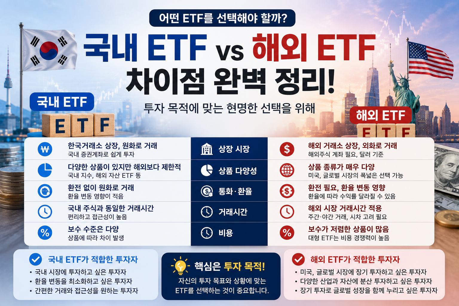 국내 ETF와 해외 ETF 차이점
